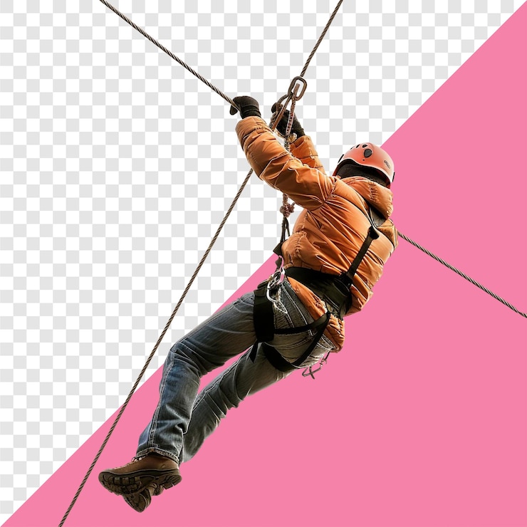Zipline transparent background isolated image generative AI