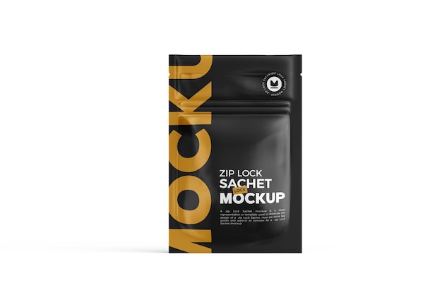 Zipper Lock Sachet Maska Twarz Paczka PSD Mockup