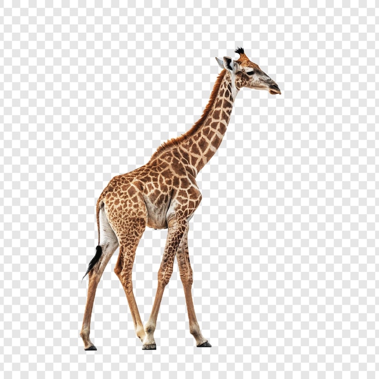 PSD a ziraf standing on a transparent background