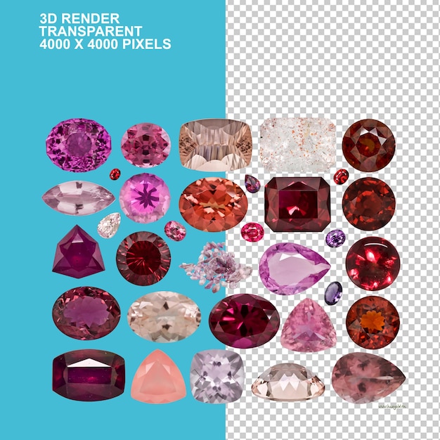 PSD zircon gemestone redpincwhite colour