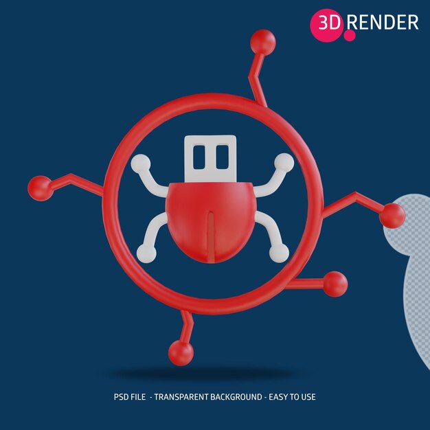 Złośliwe oprogramowanie ikony 3D