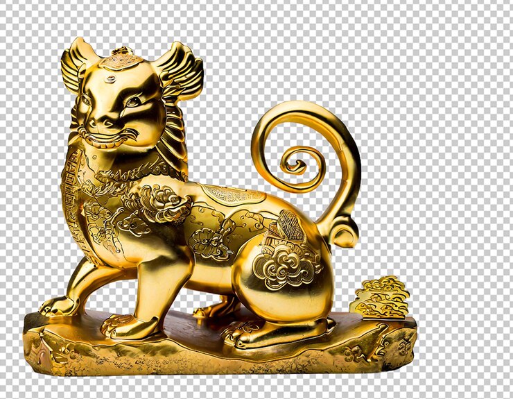Złota chińska figurka z zodiaku