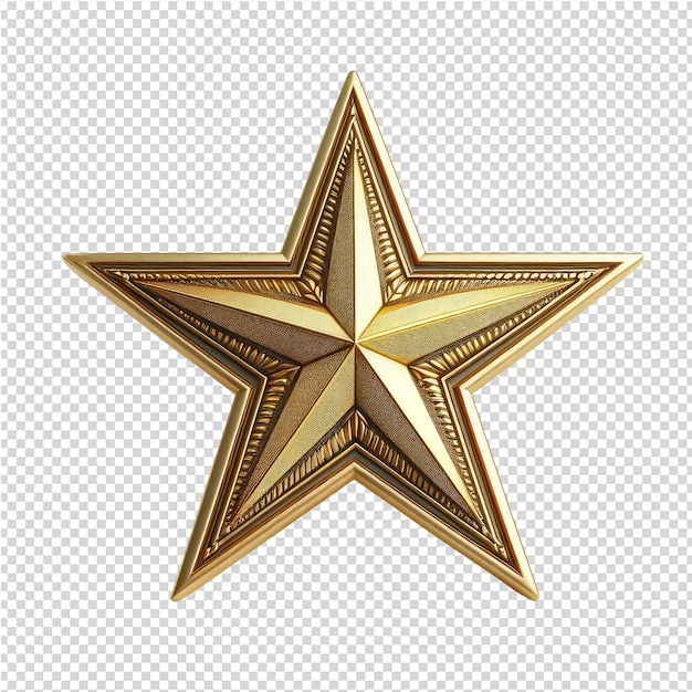PSD złota gwiazda z wzorem gwiazd na przezroczystym tle