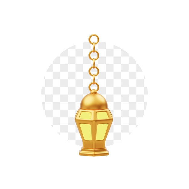 PSD złota lampka dekoracyjna ramadan 3d icon