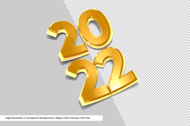 Złota Liczba Noworocznego Renderowania 3d 2022