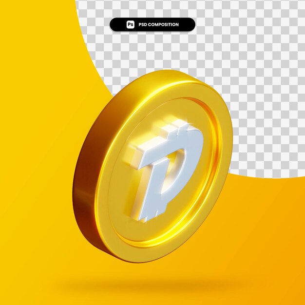 Złota Moneta Digibyte Renderowania 3d Na Białym Tle