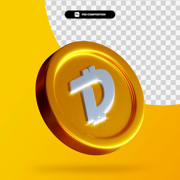 PSD złota moneta digibyte renderowania 3d na białym tle