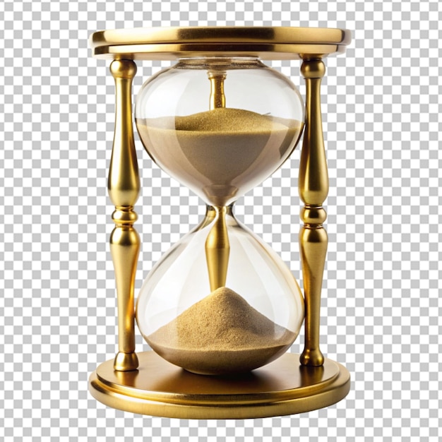PSD złota piaszczysta zegarka z piaskiem na przezroczystym tle