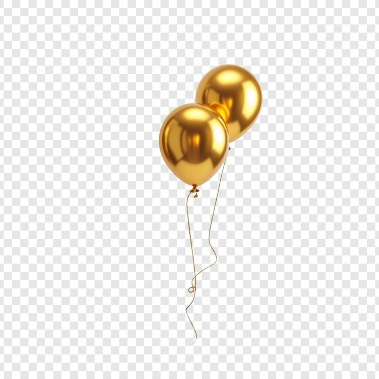 PSD złote balony pływające błyszczące uroczystości