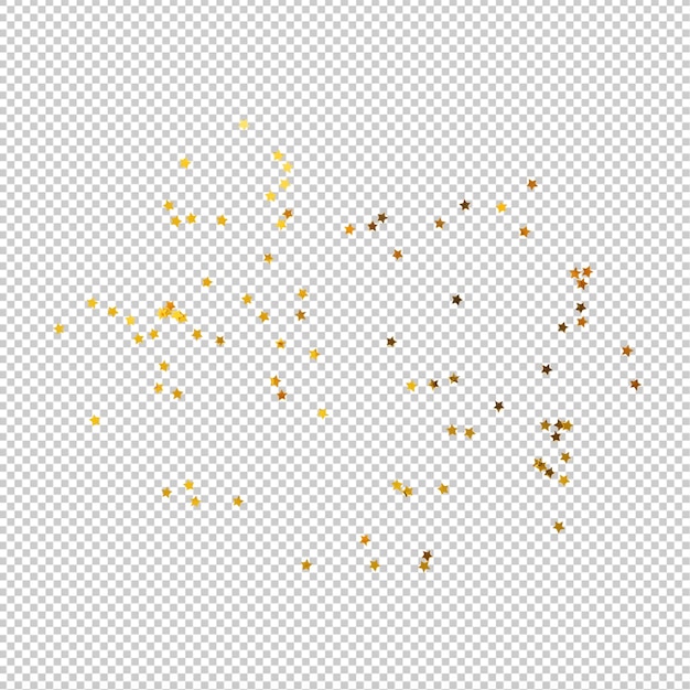 Złote gwiazdki konfetti Złote gwiazdy błyszczą dekoracją wycinanka Plik Psd