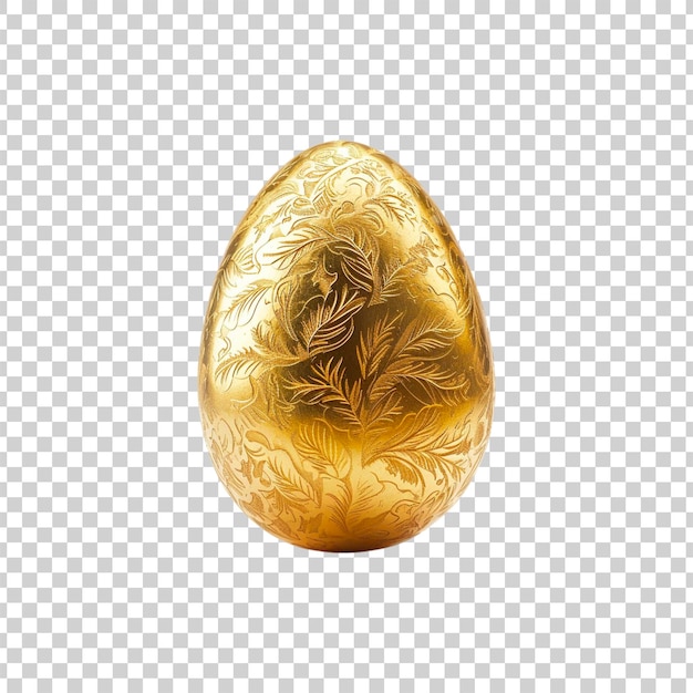 PSD złote jajko z kwiatowym wzorem na przezroczystym tle