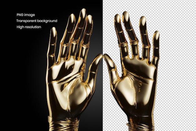 PSD złote kobiece ręce manekina w 3d