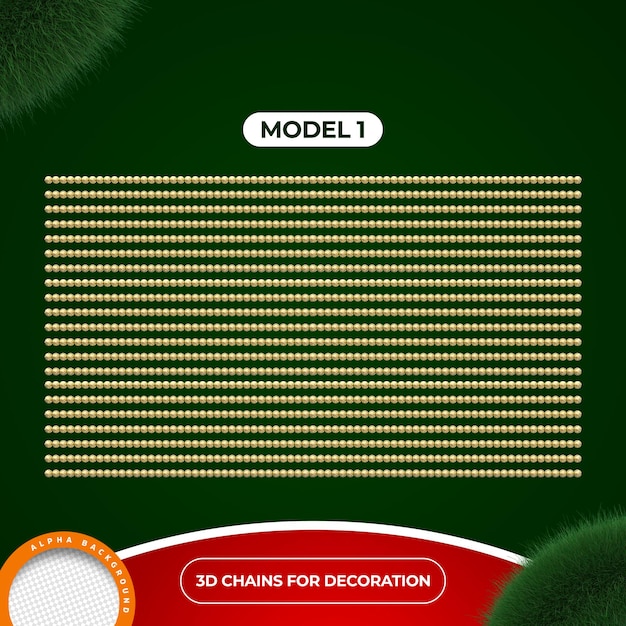 Złote łańcuszki Do Dekoracji Psd