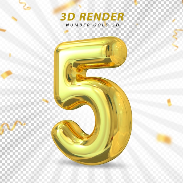 Złote luksusowe balony 3d numer 5