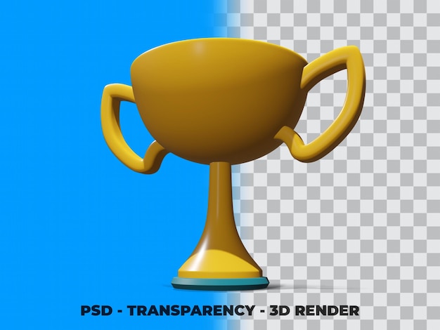 Złote Trofeum 3d Z Modelowaniem Przezroczystości Premium Psd