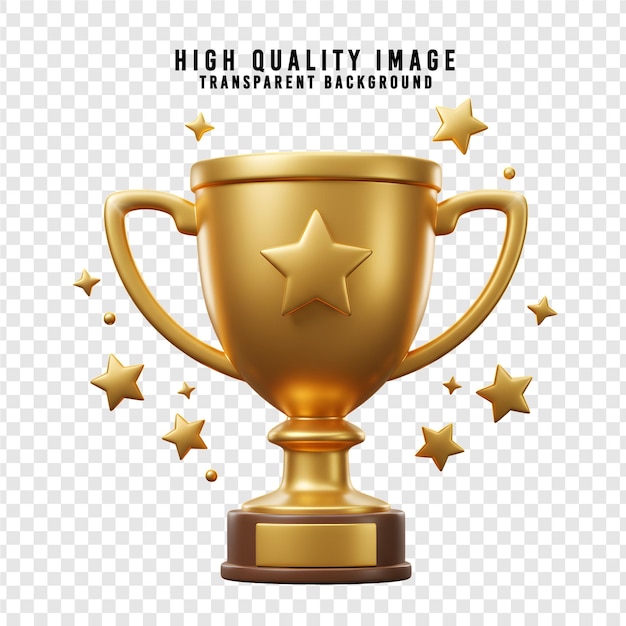 Złote trofeum z odizolowanymi gwiazdami
