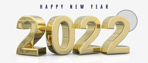 PSD złoto 2021 nowy rok renderowania 3d na przezroczystym tle