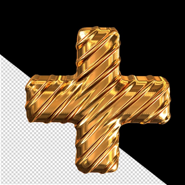 Złoty 3D symbol z żebrami