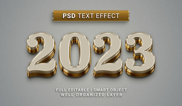 PSD złoty efekt tekstowy 2023 psd