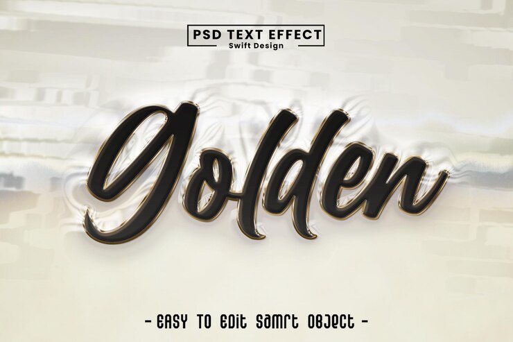 Złoty efekt tekstu Elegantna typografia z tekstem PSD