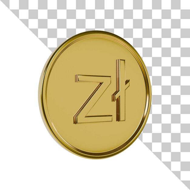 PSD icona 3d della moneta d'oro zloty