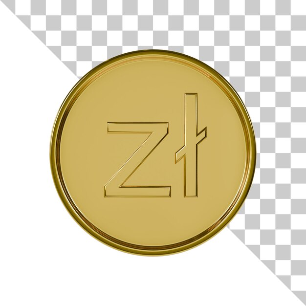 Zloty gouden munt 3d-pictogram