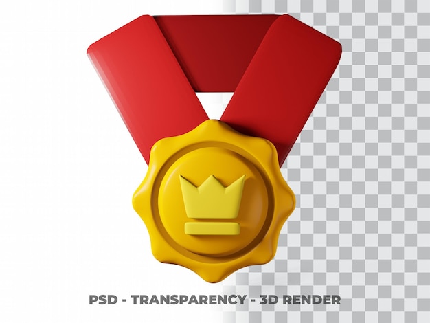 PSD złoty medal 3d i wstążka z przezroczystym tłem