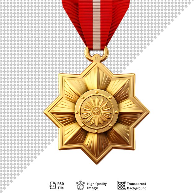 PSD złoty medal 3d wyizolowany na przezroczystym tle