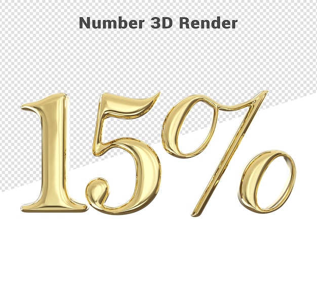 Złoty Numer 15 Koncepcja Stylu 3d