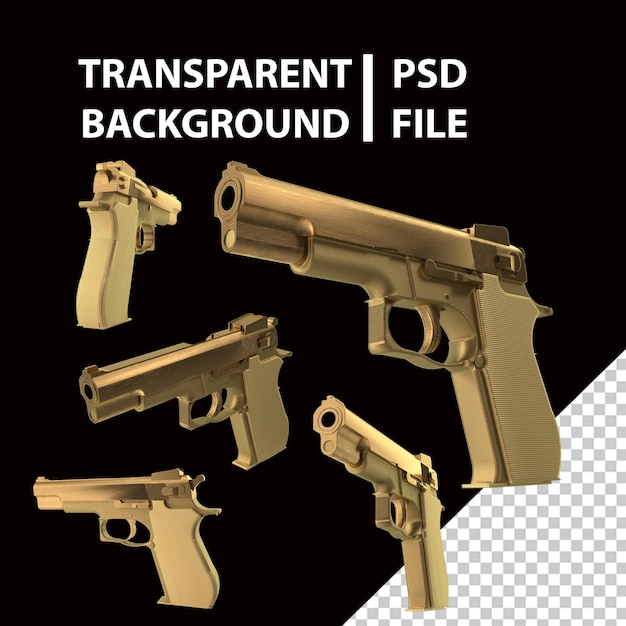 PSD złoty pistolet png