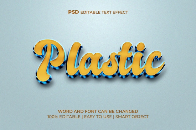 Złoty plastikowy efekt tekstu 3d