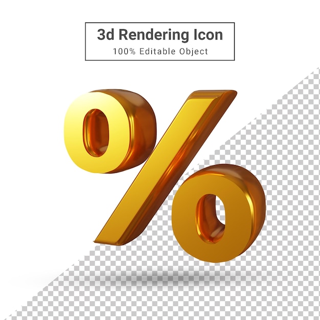 złoty procent oferty renderowania 3d z efektem tekstowym