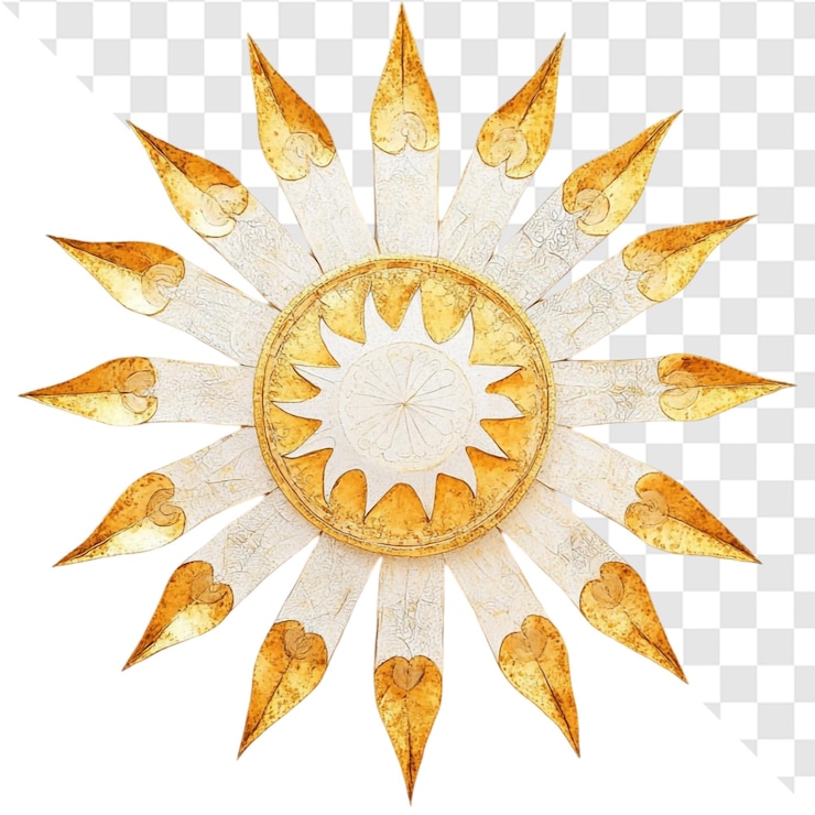PSD złoty sunburst boski promieniowanie duchowa sztuka