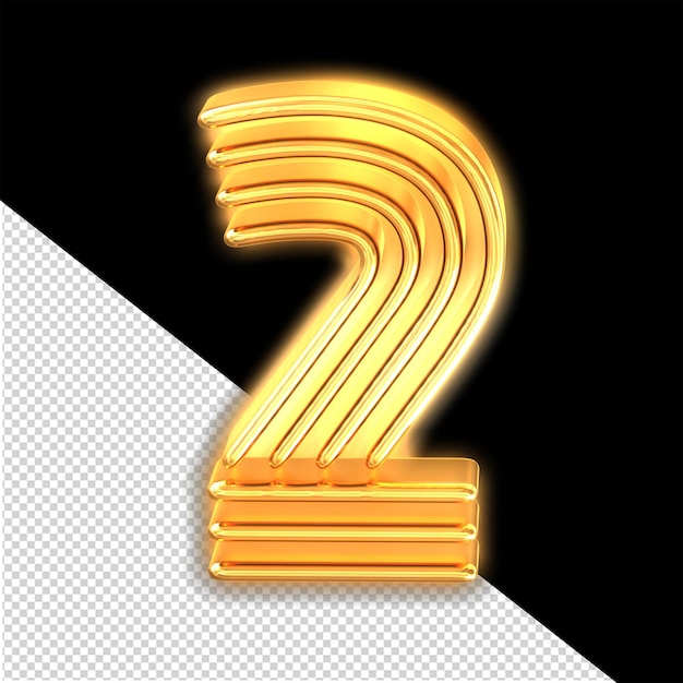 Złoty świecący Symbol Numer 2