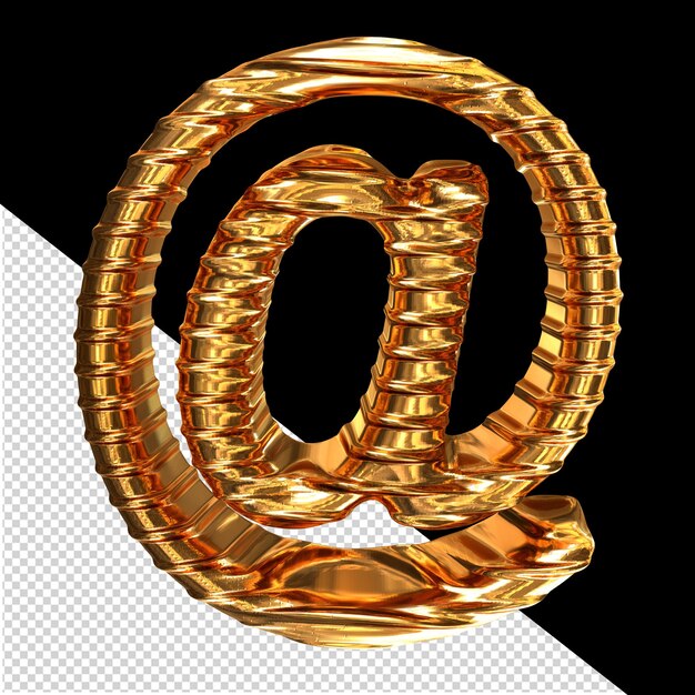 PSD złoty symbol 3d z żebrowym poziomym