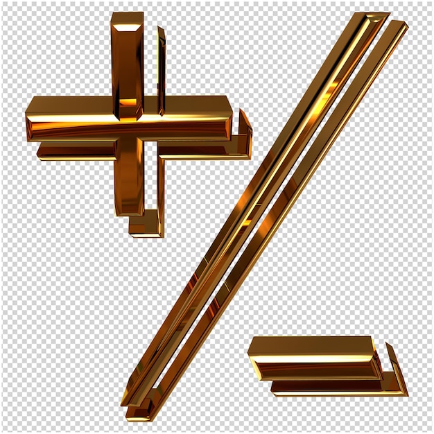 PSD złoty symbol renderowania 3d