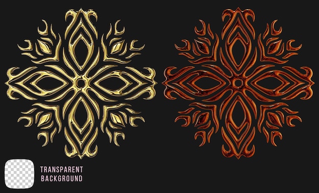 Złoty y2k abstrakcyjny kształt 3d rendering psd