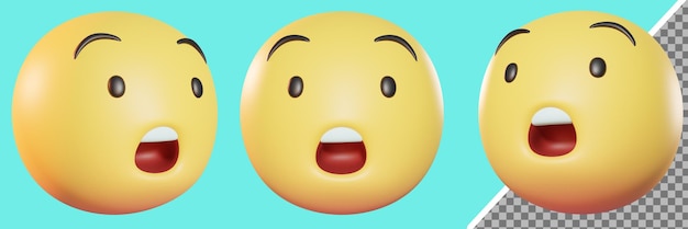 Zmarszczona Twarz Z Otwartymi Ustami Emoji 3d Render 3d Ilustracja