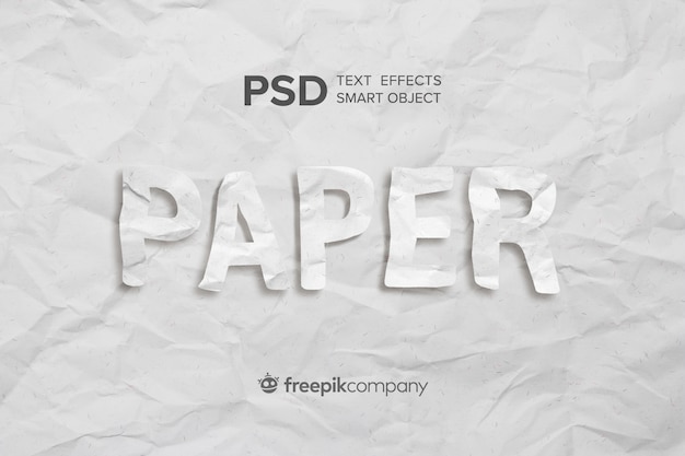 Zmięty papier z efektem tekstu