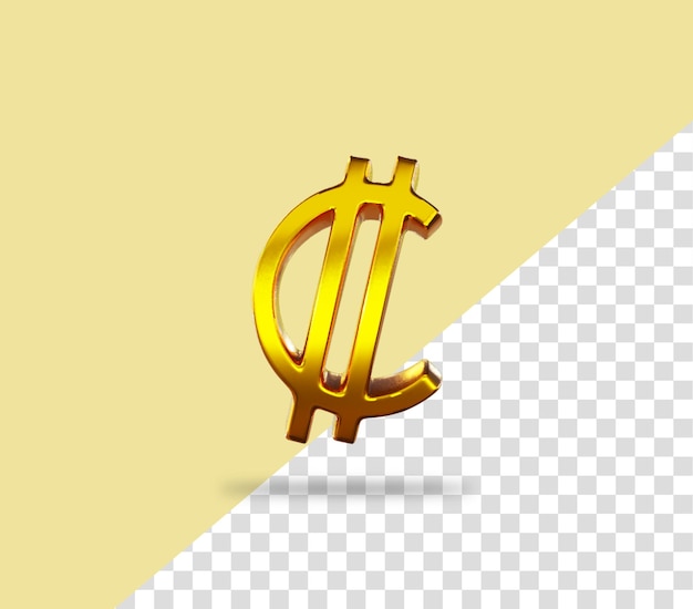 PSD znak dwukropka złota moneta ikona renderowania