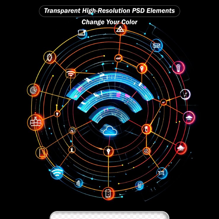 PSD znak symbolu wifi