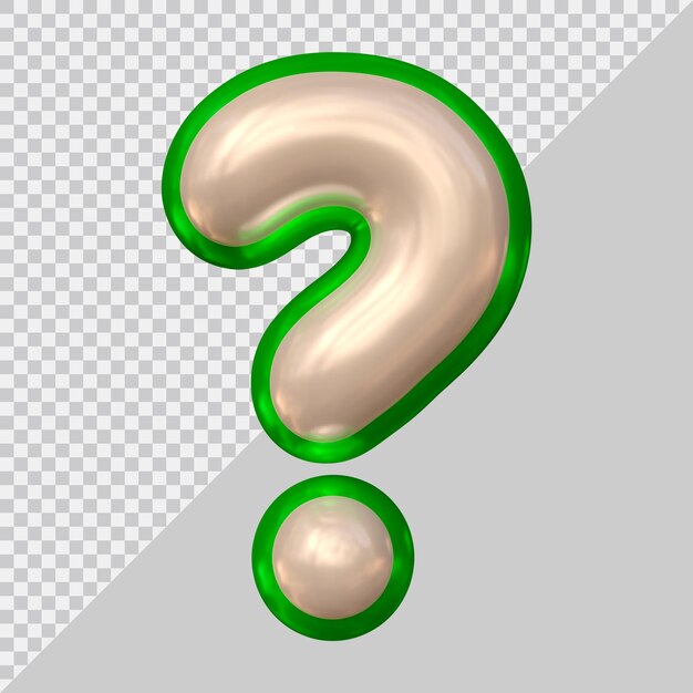 znak zapytania lub symbol pytania w renderowaniu 3D