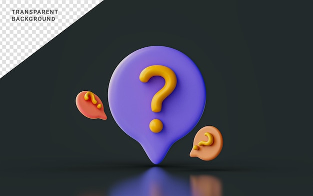 znak zapytania śpiewać z czatem na ciemnym tle koncepcja renderowania 3d dla pytania o informacje zamieszania