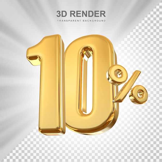 PSD zniżka 10 procent na sprzedaż 3d render