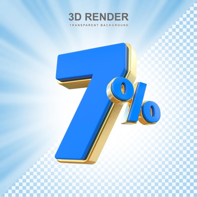 PSD zniżka 7 procent na sprzedaż 3d render