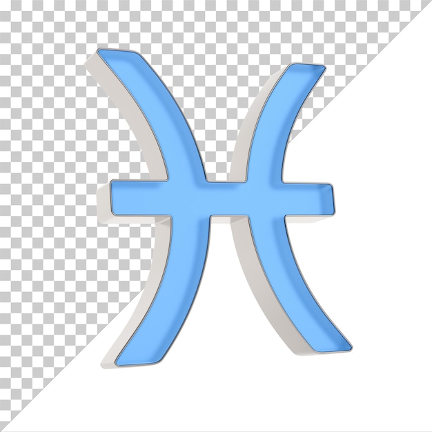 Zodiac teken vissen op witte achtergrond Geïsoleerde 3D-illustratie