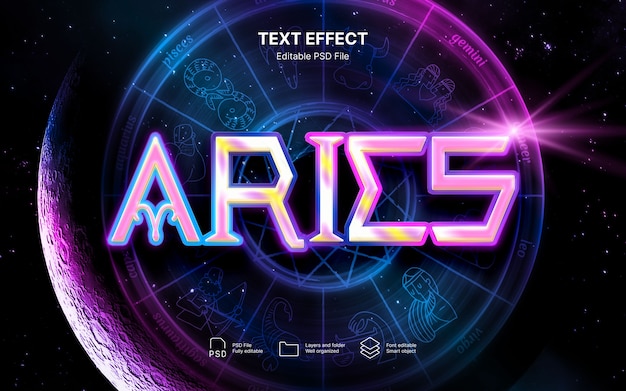 PSD zodiac  text effect