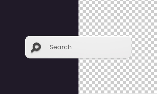 Zoekbalk minimalistische sjabloon in 3d-rendering