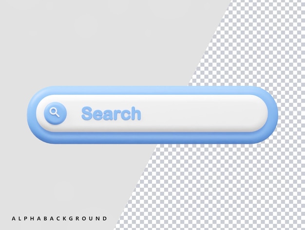 PSD zoekbalk pictogram vector 3d-rendering
