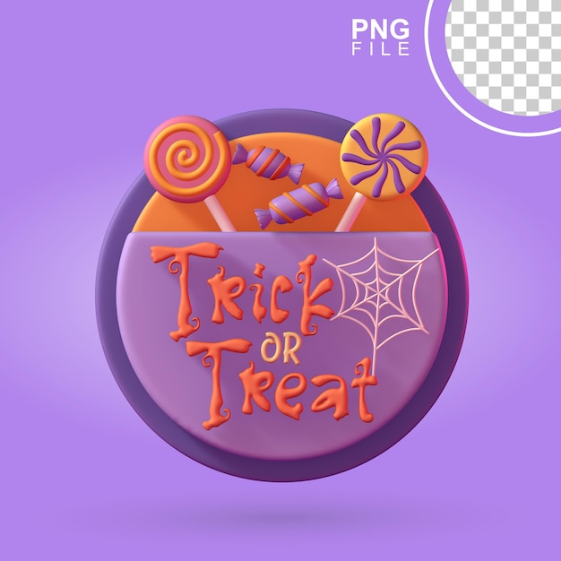 PSD zoete lollipop gevuld 3d trick or treat icoon